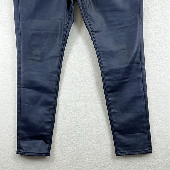 Loft Waxed Denim Jeans Size 8P Navy Blue Skinny High-Rise New w/o Tags - Picture 7 of 11